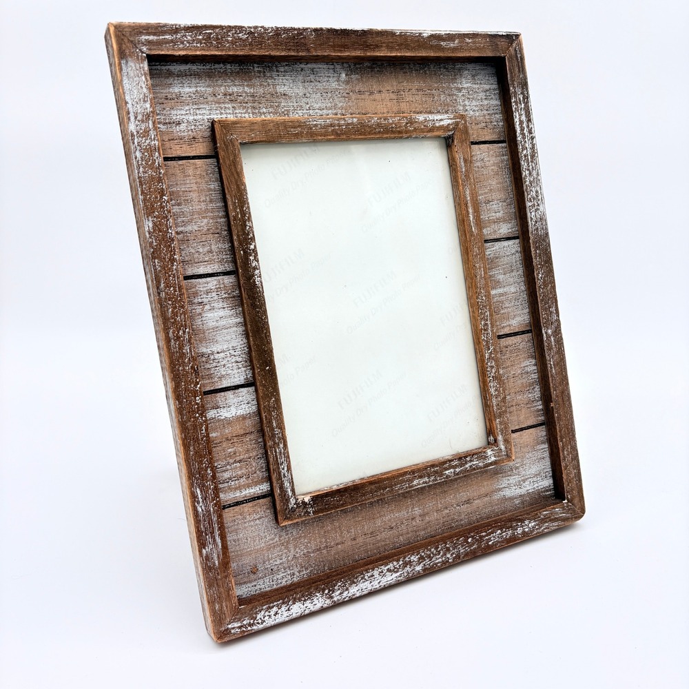 Thomasville 5x7 Rustic Weathered Farmhouse Wood Picture Frame Whitewash Brown